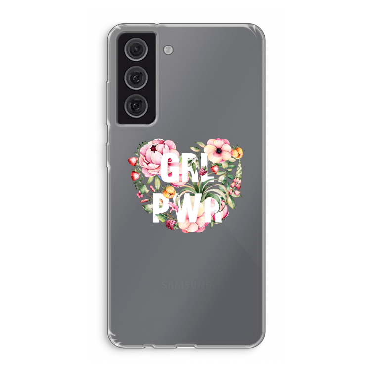 GRL PWR Flower: Samsung Galaxy S21 FE Transparant Hoesje