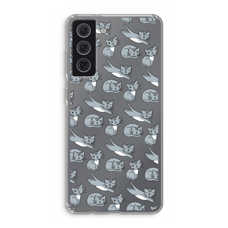 Poezen: Samsung Galaxy S21 FE Transparant Hoesje