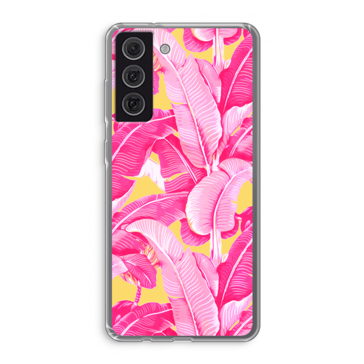 Pink Banana: Samsung Galaxy S21 FE Transparant Hoesje