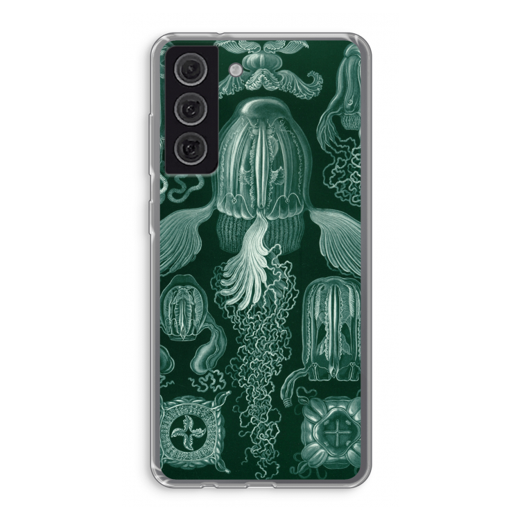 Haeckel Cubomedusae: Samsung Galaxy S21 FE Transparant Hoesje