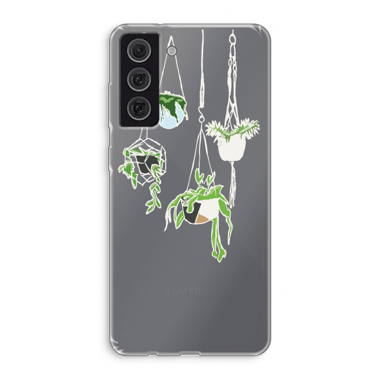 Hang In There: Samsung Galaxy S21 FE Transparant Hoesje