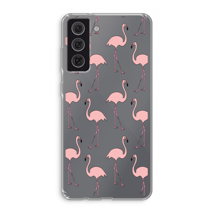 Anything Flamingoes: Samsung Galaxy S21 FE Transparant Hoesje