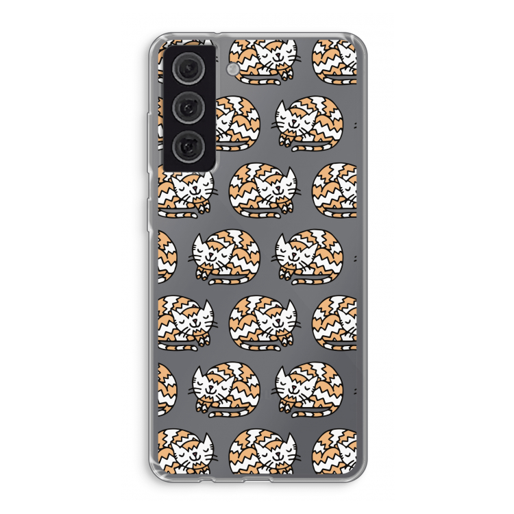 Slapende poes: Samsung Galaxy S21 FE Transparant Hoesje