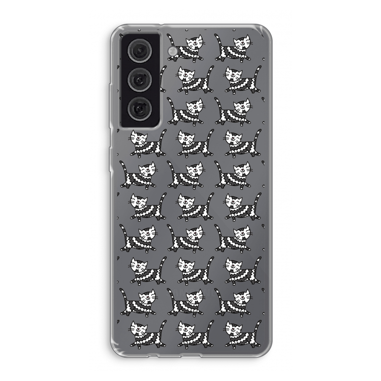 Zwarte poes: Samsung Galaxy S21 FE Transparant Hoesje