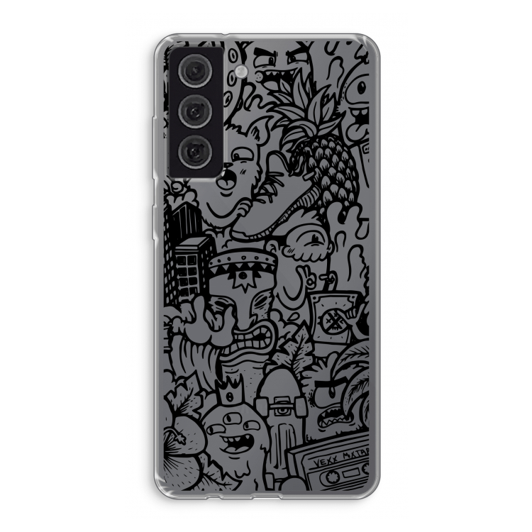 Vexx Black Mixtape: Samsung Galaxy S21 FE Transparant Hoesje
