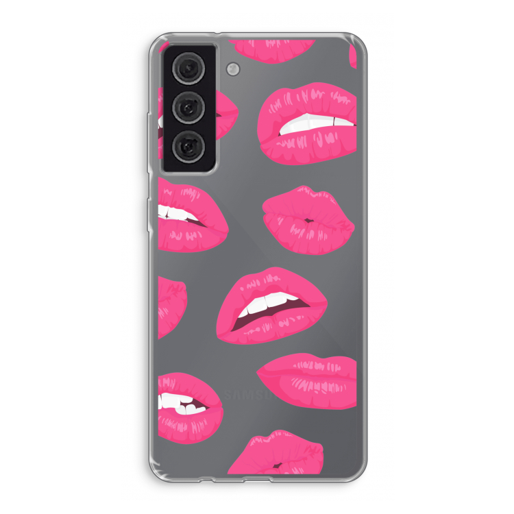 Bite my lip: Samsung Galaxy S21 FE Transparant Hoesje