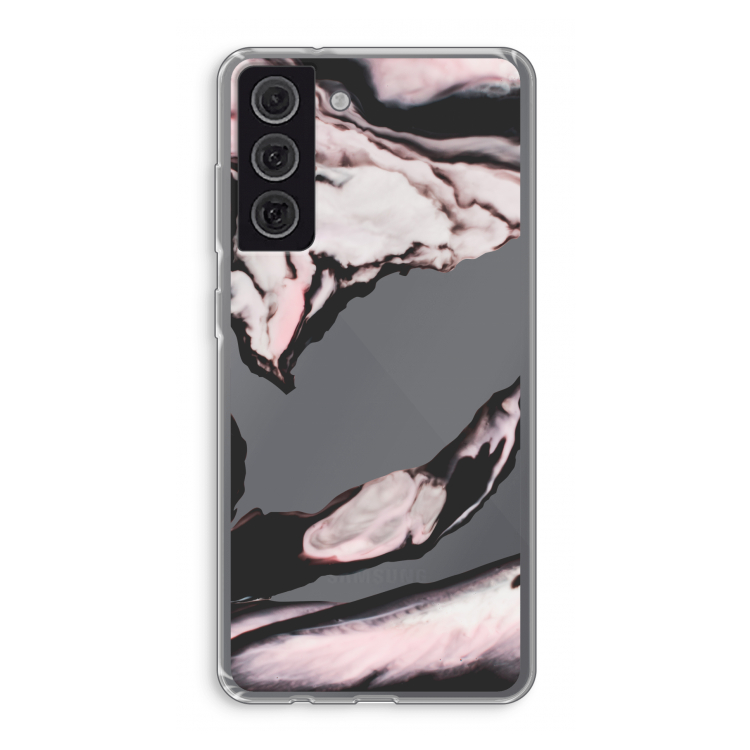 Roze stroom: Samsung Galaxy S21 FE Transparant Hoesje