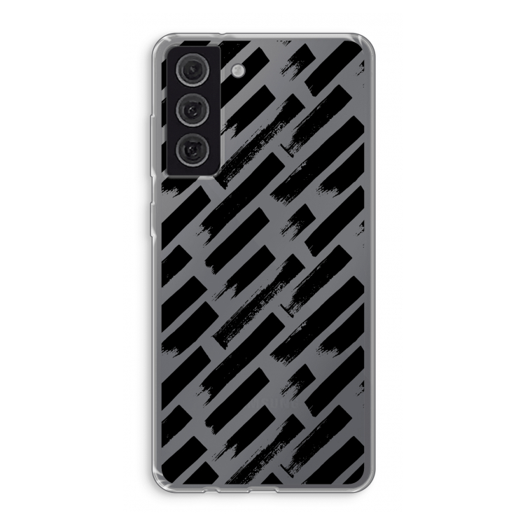 Zwarte vegen: Samsung Galaxy S21 FE Transparant Hoesje