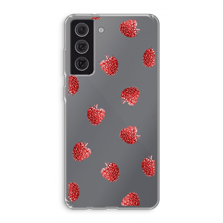 Framboosjes: Samsung Galaxy S21 FE Transparant Hoesje