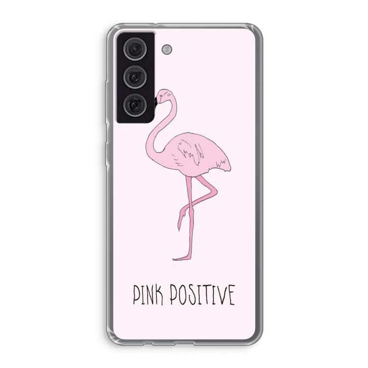 Pink positive: Samsung Galaxy S21 FE Transparant Hoesje