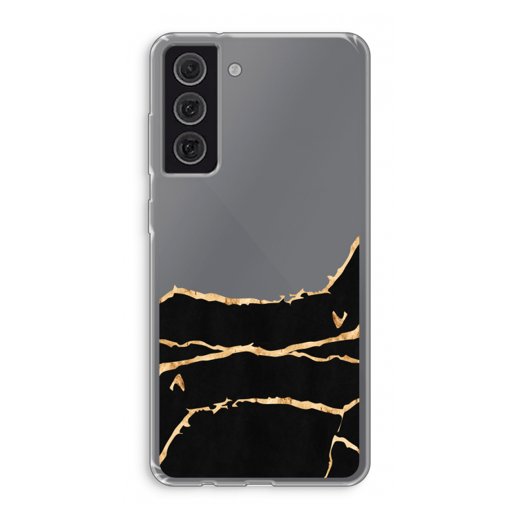 Gouden marmer: Samsung Galaxy S21 FE Transparant Hoesje