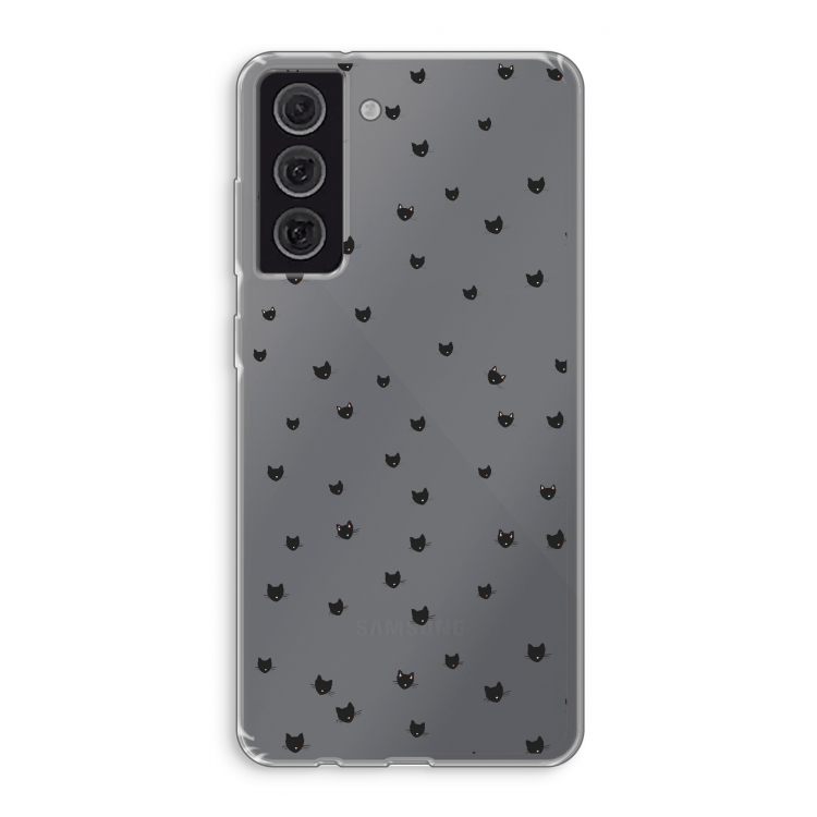Kleine kattenkopjes: Samsung Galaxy S21 FE Transparant Hoesje