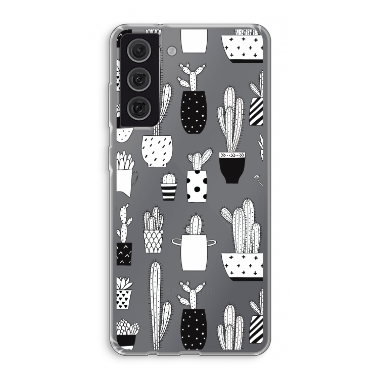 Cactusmotief: Samsung Galaxy S21 FE Transparant Hoesje