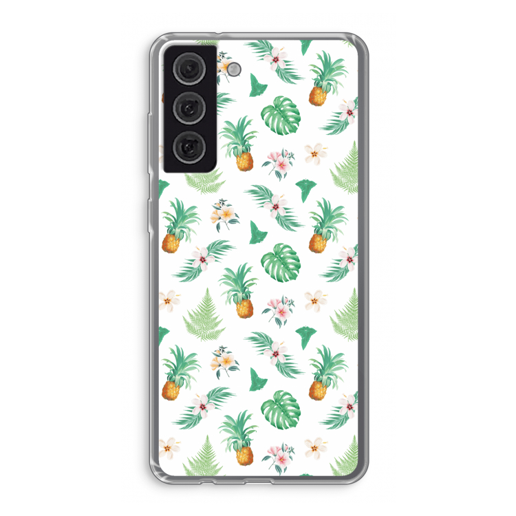 Ananas bladeren: Samsung Galaxy S21 FE Transparant Hoesje
