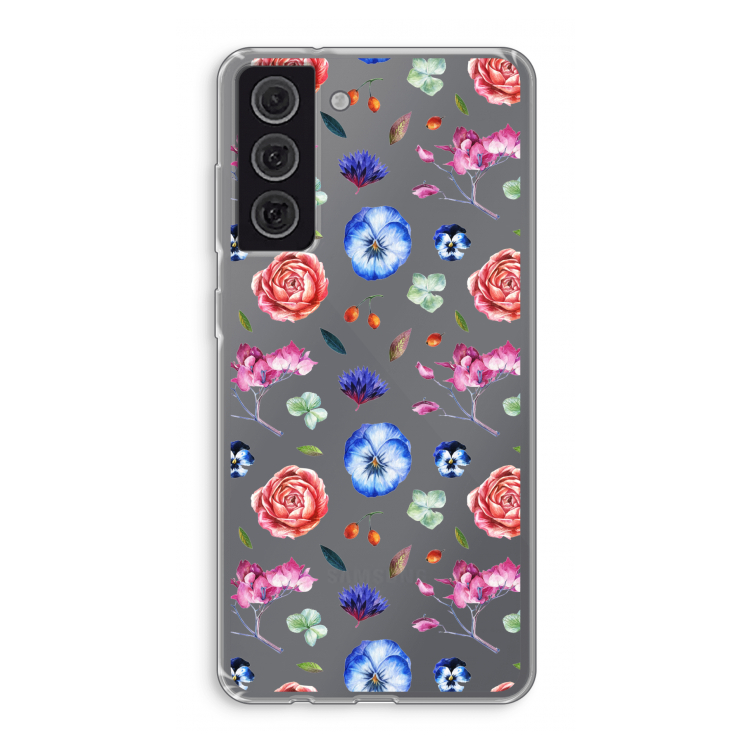 Bloemetjes: Samsung Galaxy S21 FE Transparant Hoesje