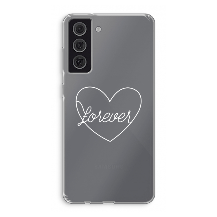 Forever heart pastel: Samsung Galaxy S21 FE Transparant Hoesje