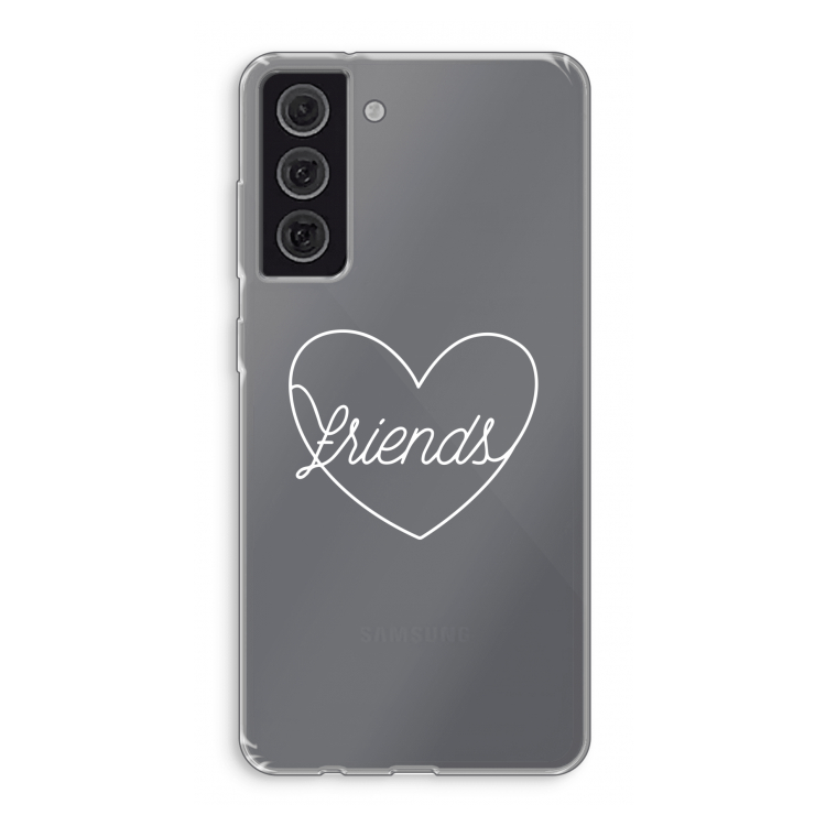 Friends heart pastel: Samsung Galaxy S21 FE Transparant Hoesje