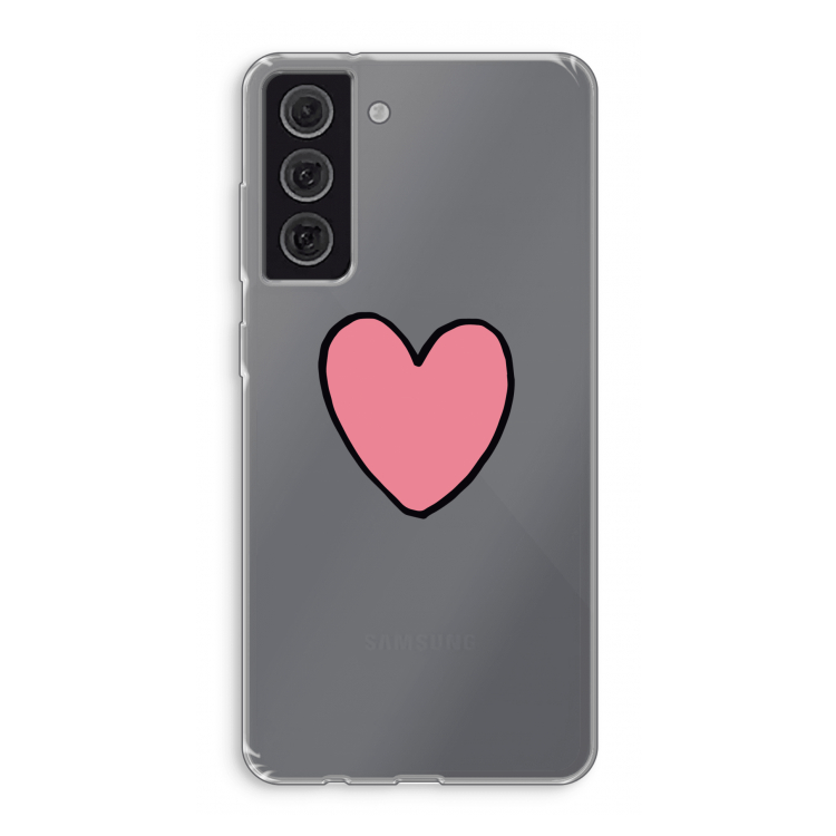 Hartje: Samsung Galaxy S21 FE Transparant Hoesje