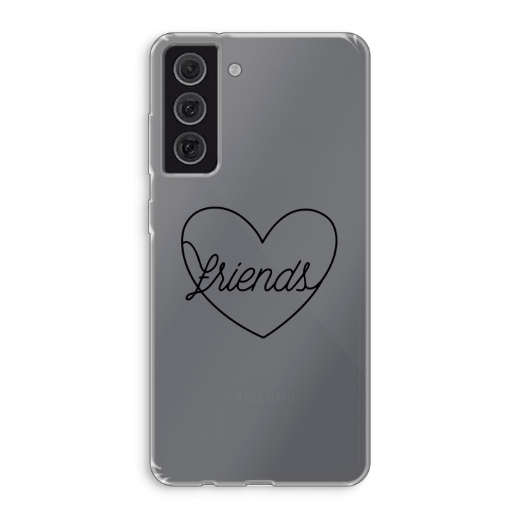 Friends heart black: Samsung Galaxy S21 FE Transparant Hoesje