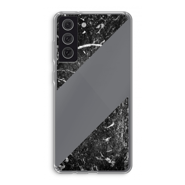 Zwart marmer: Samsung Galaxy S21 FE Transparant Hoesje