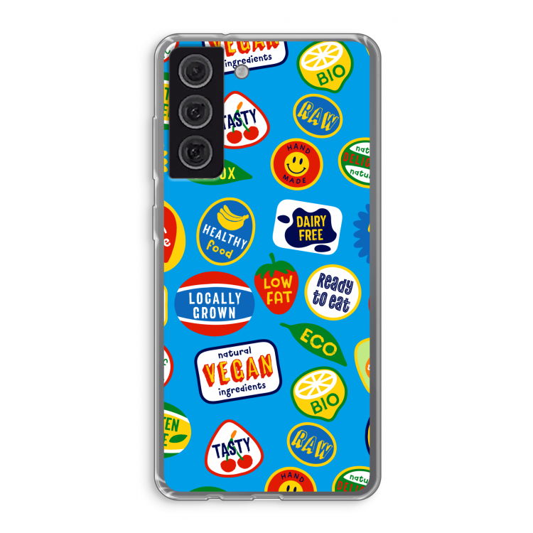 Fruitsticker: Samsung Galaxy S21 FE Transparant Hoesje