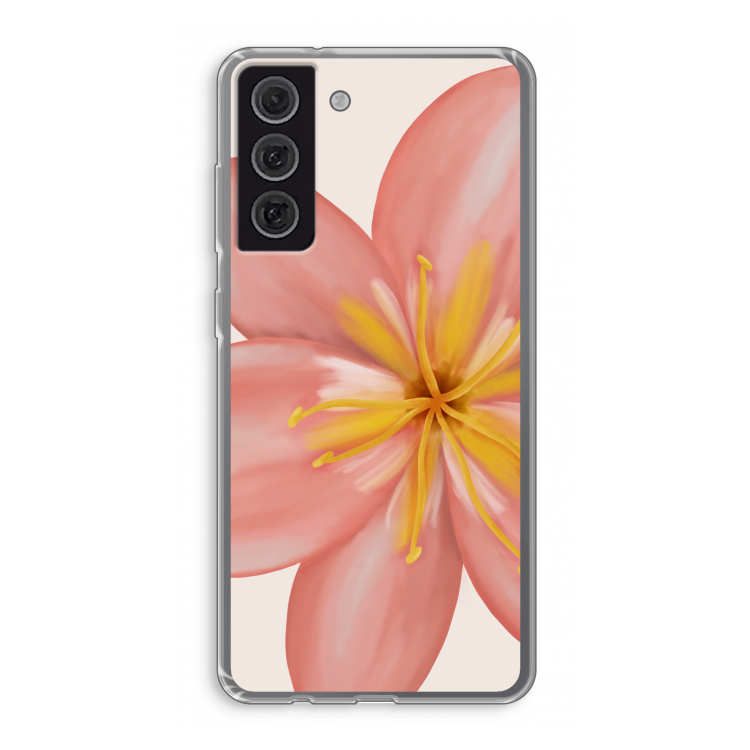 Pink Ellila Flower: Samsung Galaxy S21 FE Transparant Hoesje