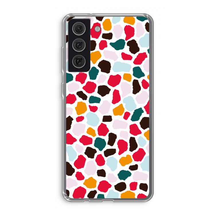 Colored Giraffe: Samsung Galaxy S21 FE Transparant Hoesje