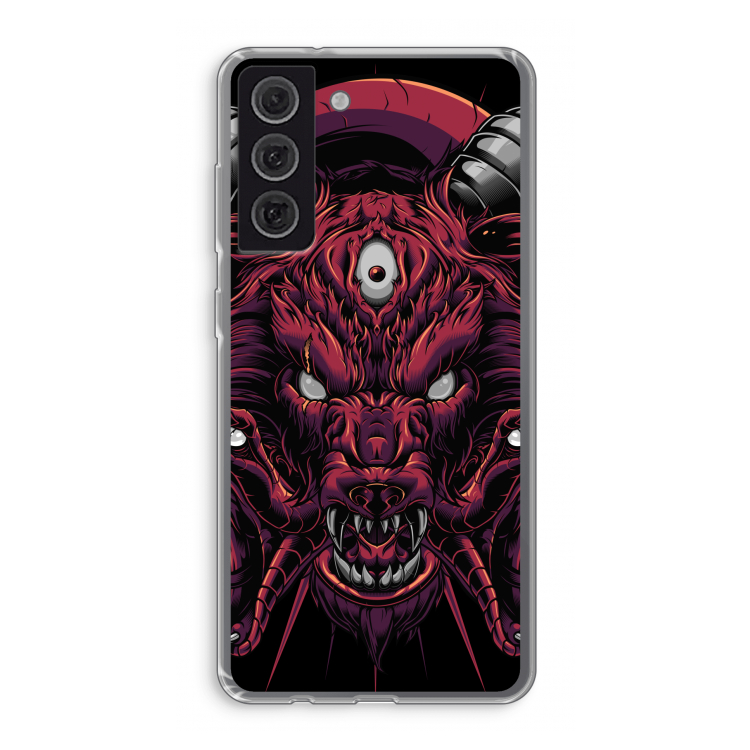 Hell Hound and Serpents: Samsung Galaxy S21 FE Transparant Hoesje