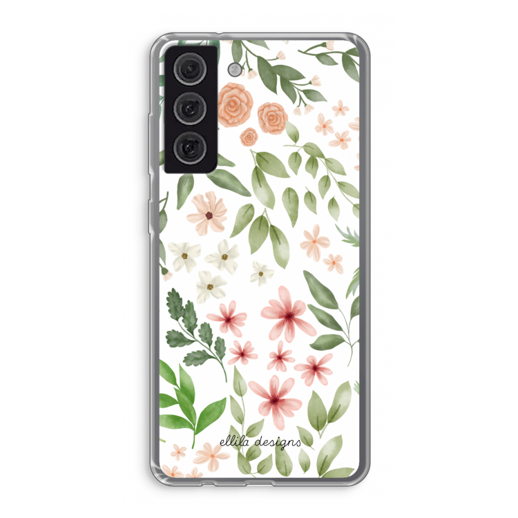 Botanical sweet flower heaven: Samsung Galaxy S21 FE Transparant Hoesje