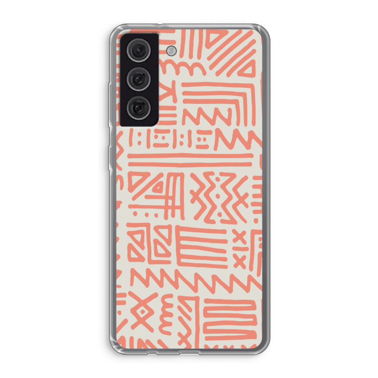 Marrakech Pink: Samsung Galaxy S21 FE Transparant Hoesje