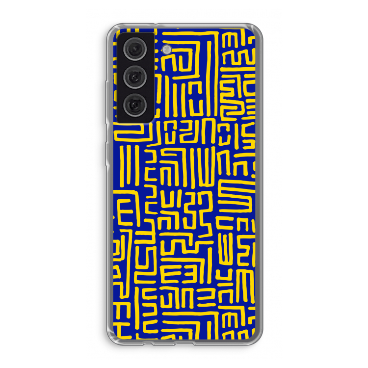 Majorelle Blue Print: Samsung Galaxy S21 FE Transparant Hoesje