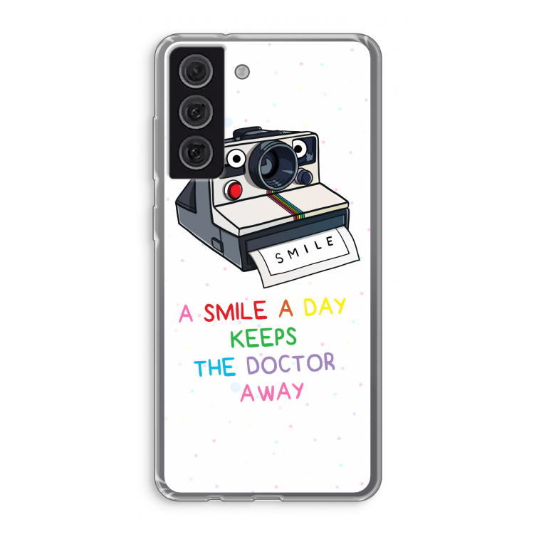 Smile: Samsung Galaxy S21 FE Transparant Hoesje