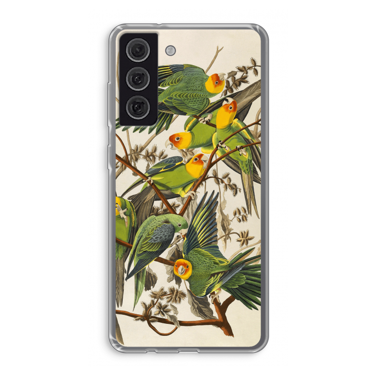 Carolinaparkiet: Samsung Galaxy S21 FE Transparant Hoesje