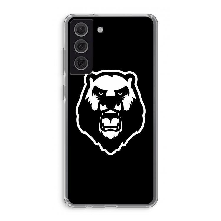 Angry Bear (black): Samsung Galaxy S21 FE Transparant Hoesje