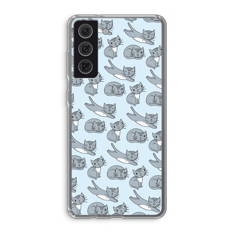 Poezen: Samsung Galaxy S21 FE Transparant Hoesje