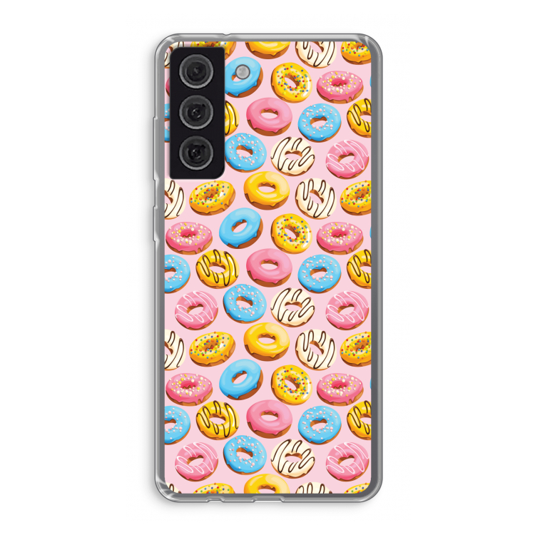 Pink donuts: Samsung Galaxy S21 FE Transparant Hoesje