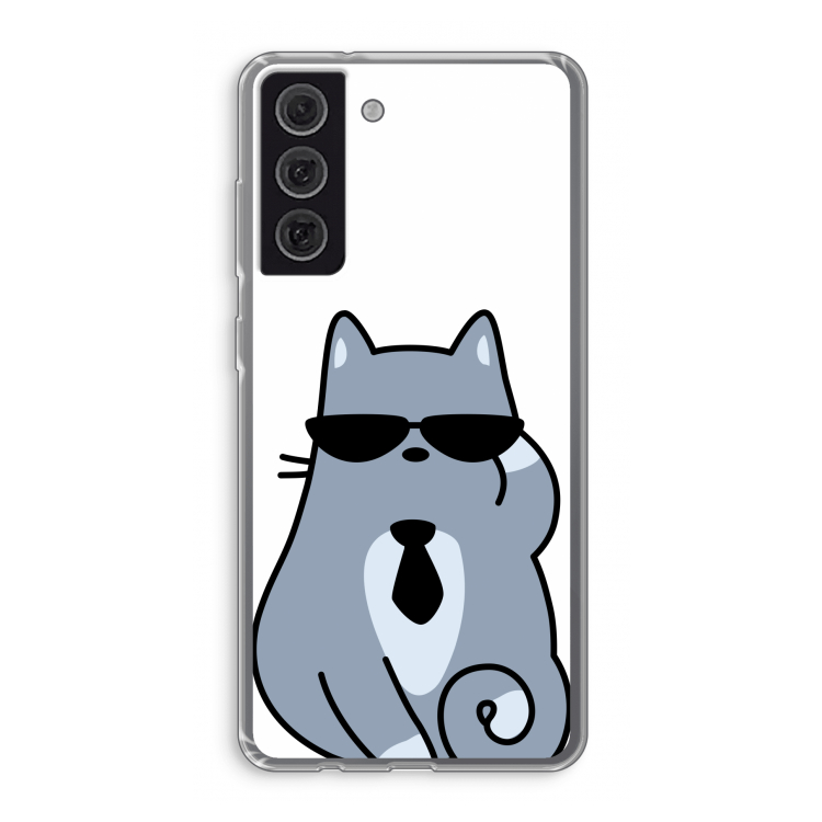 Cool cat: Samsung Galaxy S21 FE Transparant Hoesje