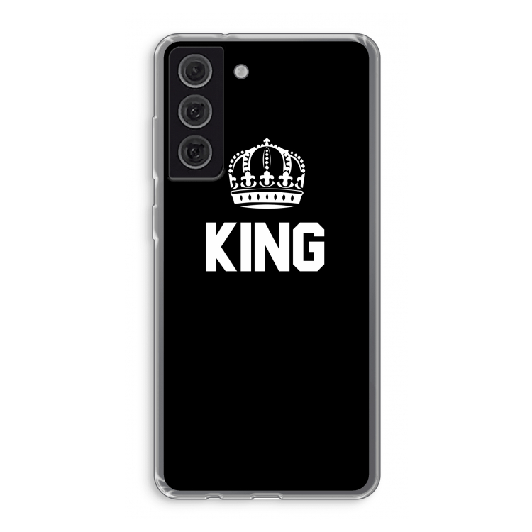 King zwart: Samsung Galaxy S21 FE Transparant Hoesje