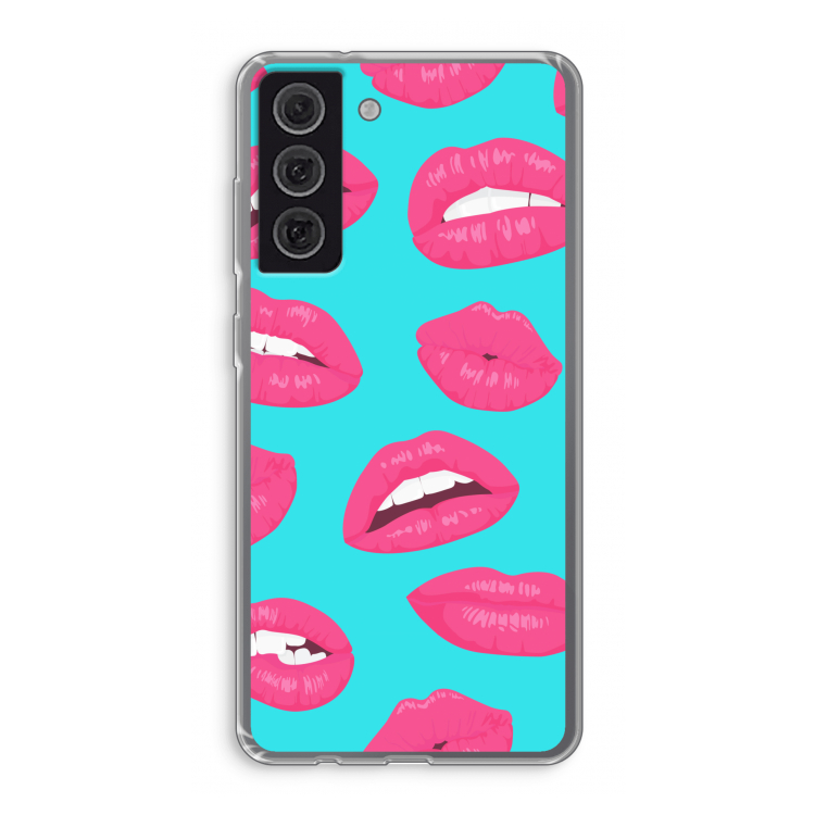 Bite my lip: Samsung Galaxy S21 FE Transparant Hoesje