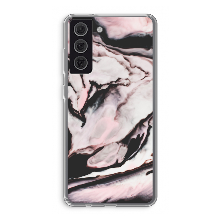 Roze stroom: Samsung Galaxy S21 FE Transparant Hoesje