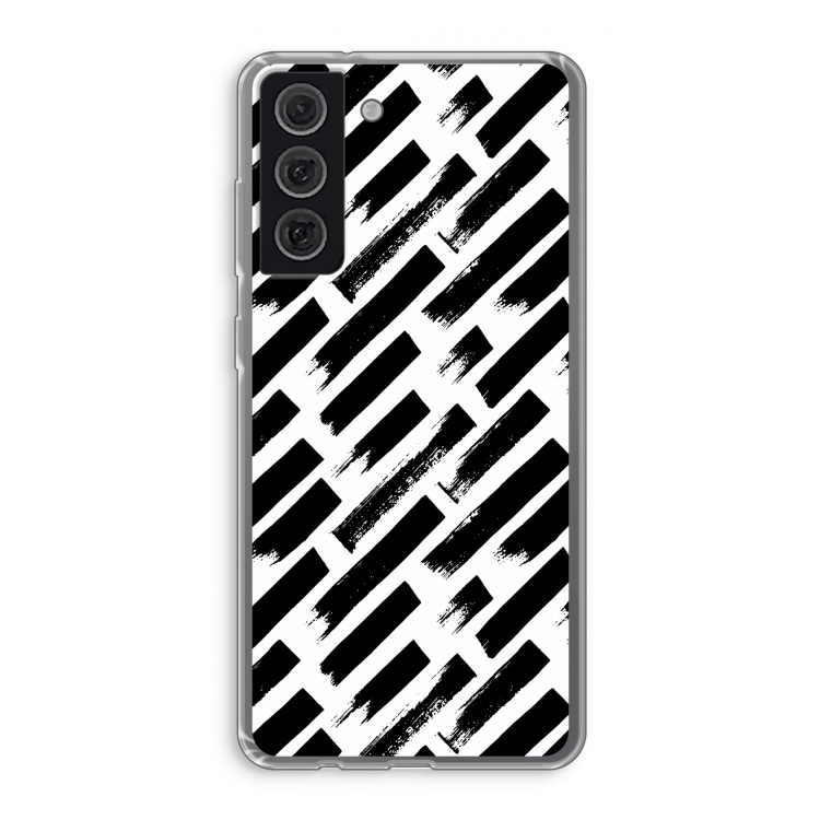 Zwarte vegen: Samsung Galaxy S21 FE Transparant Hoesje