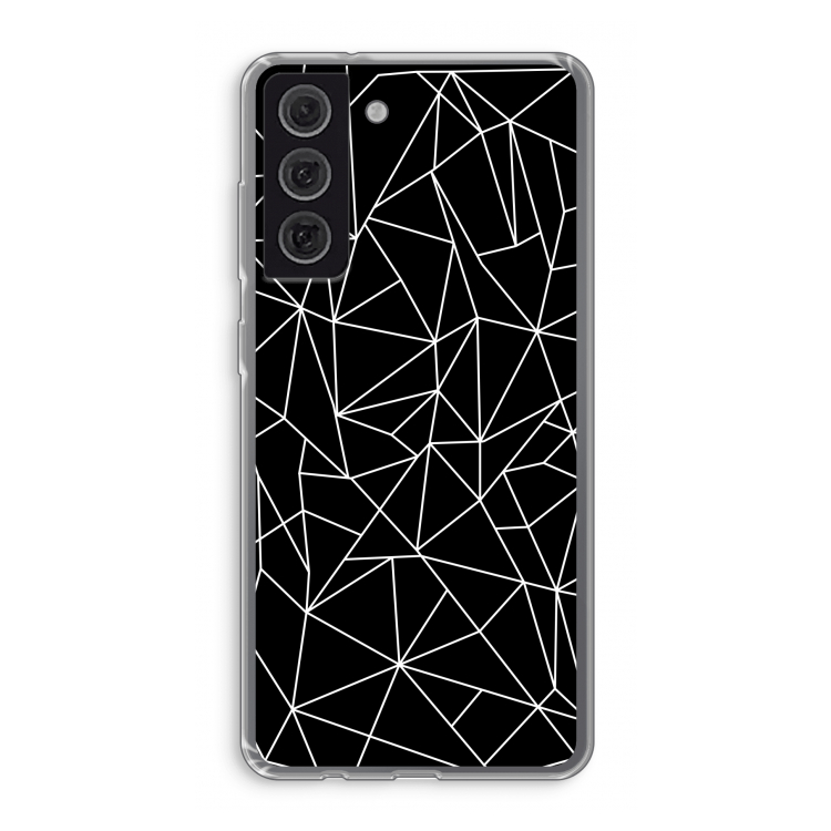 Geometrische lijnen wit: Samsung Galaxy S21 FE Transparant Hoesje