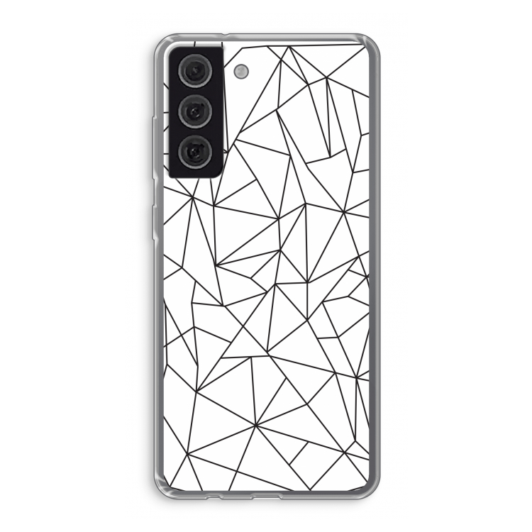 Geometrische lijnen zwart: Samsung Galaxy S21 FE Transparant Hoesje