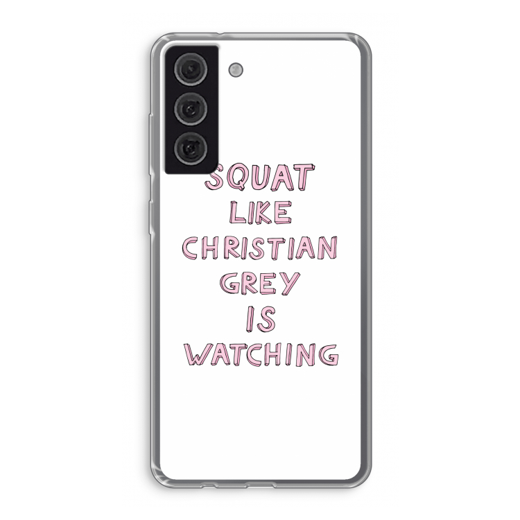 Christian Grey: Samsung Galaxy S21 FE Transparant Hoesje