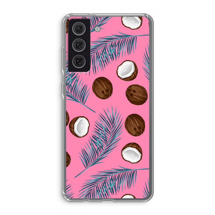 Kokosnoot roze: Samsung Galaxy S21 FE Transparant Hoesje