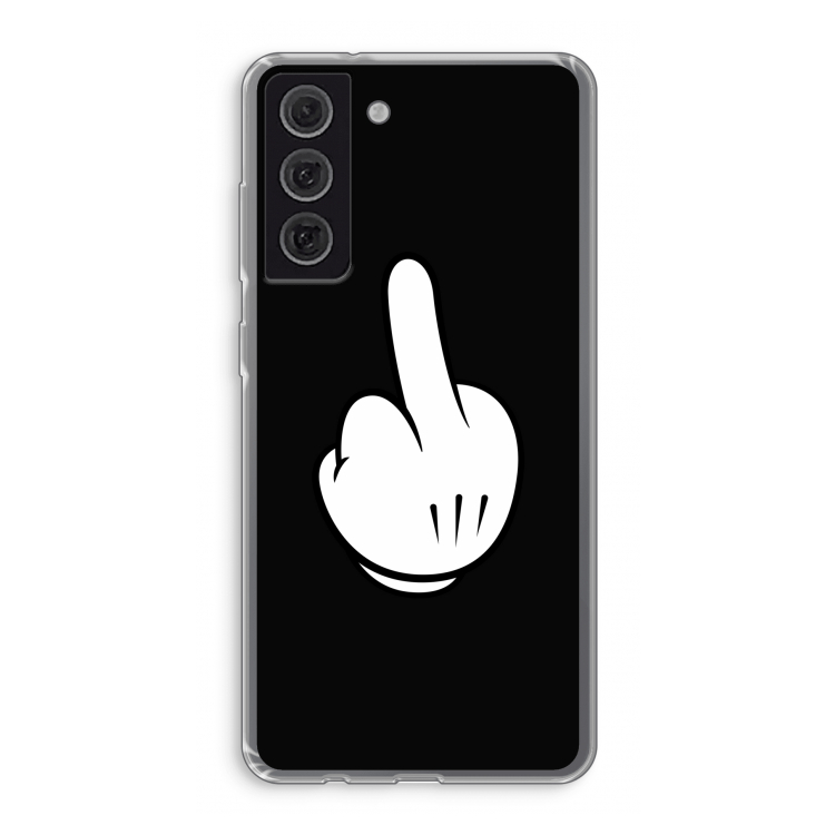 Middle finger black: Samsung Galaxy S21 FE Transparant Hoesje