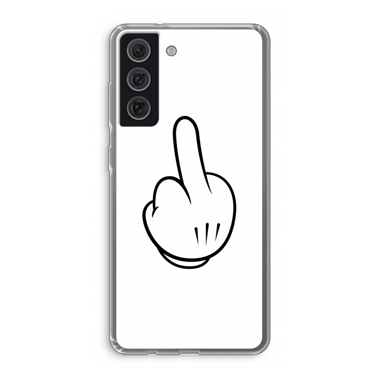 Middle finger white: Samsung Galaxy S21 FE Transparant Hoesje
