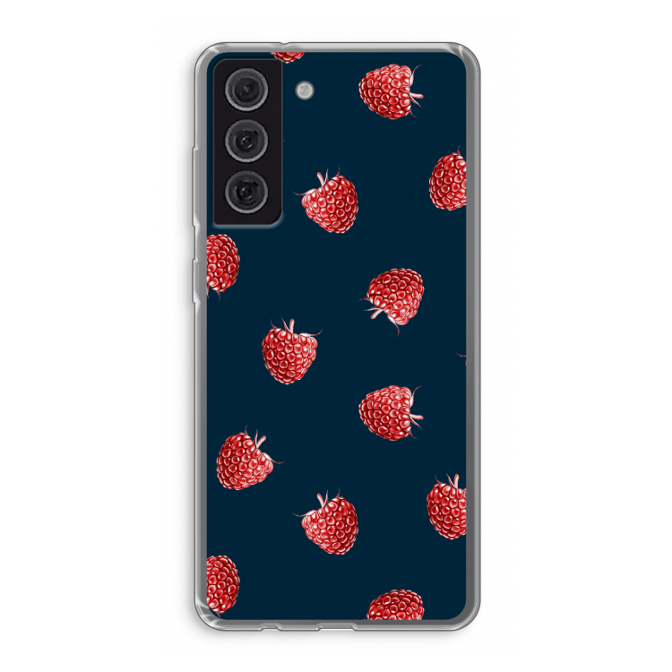 Framboosjes: Samsung Galaxy S21 FE Transparant Hoesje