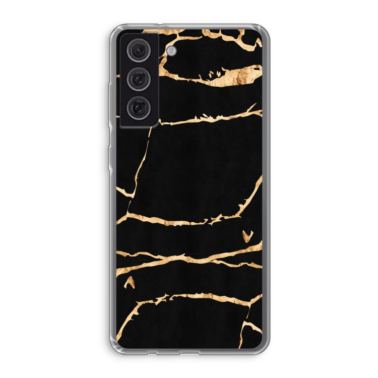 Gouden marmer: Samsung Galaxy S21 FE Transparant Hoesje