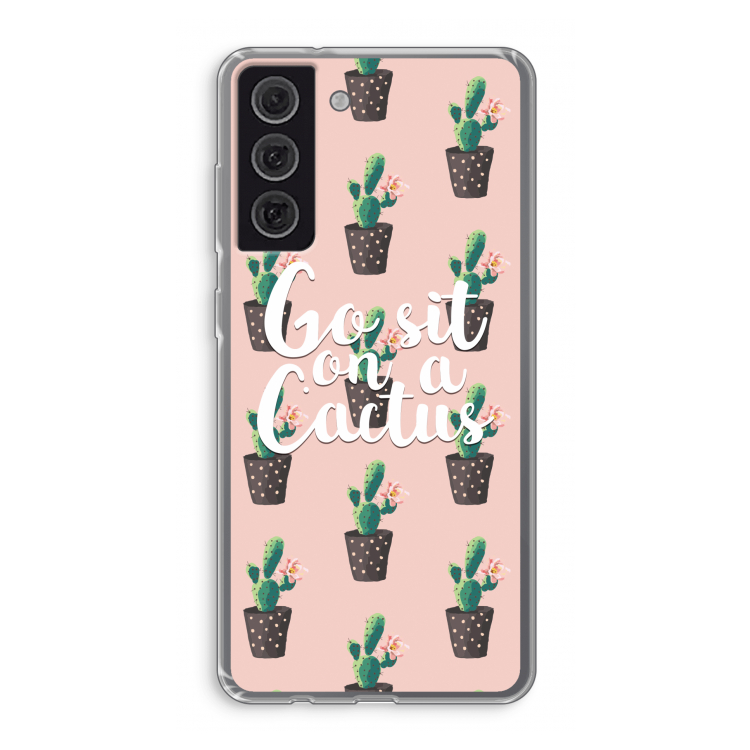 Cactus quote: Samsung Galaxy S21 FE Transparant Hoesje